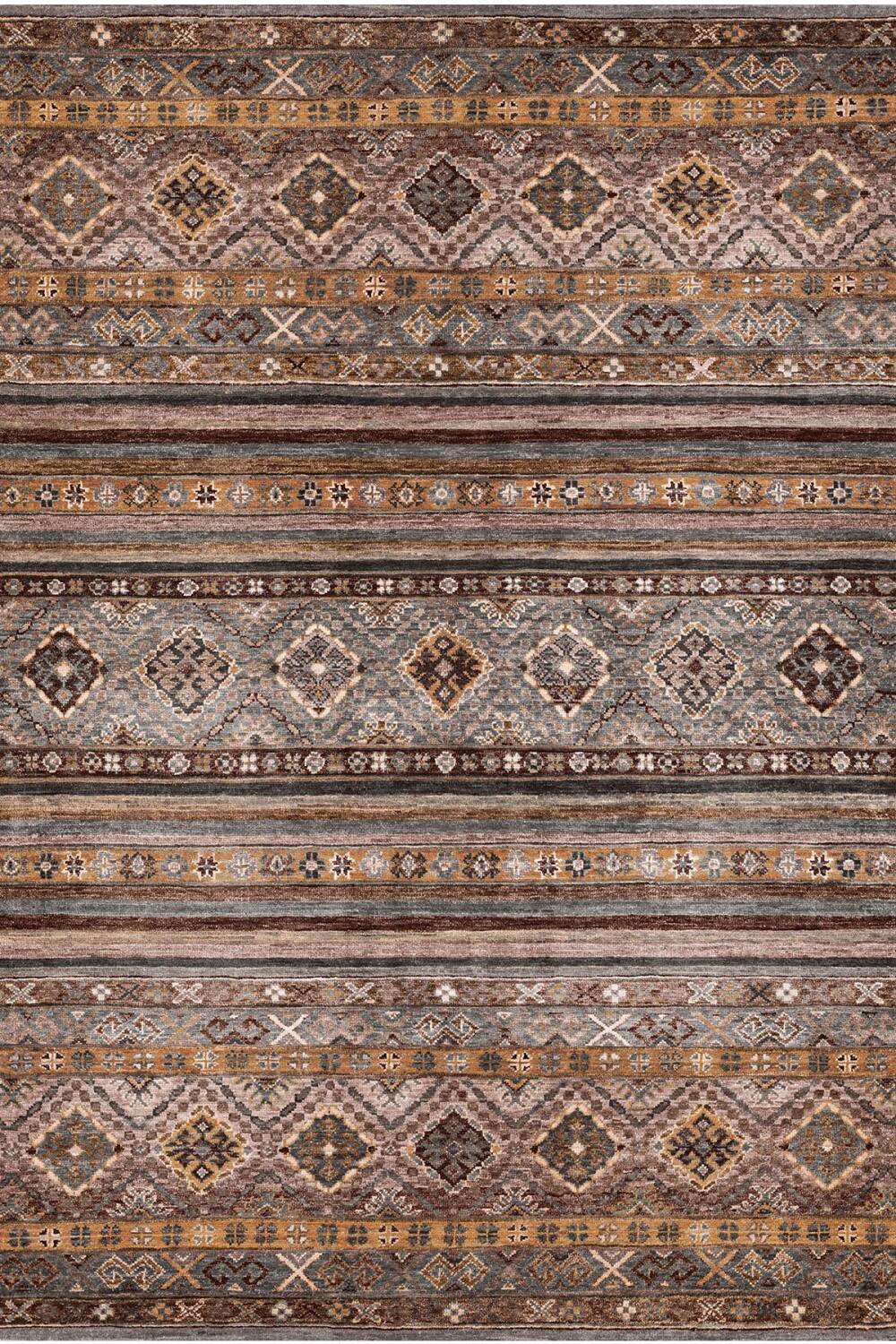 Etnik Kilim Desenli Pamuk Taban Yıkanabilir Dekoratif Halı - 5