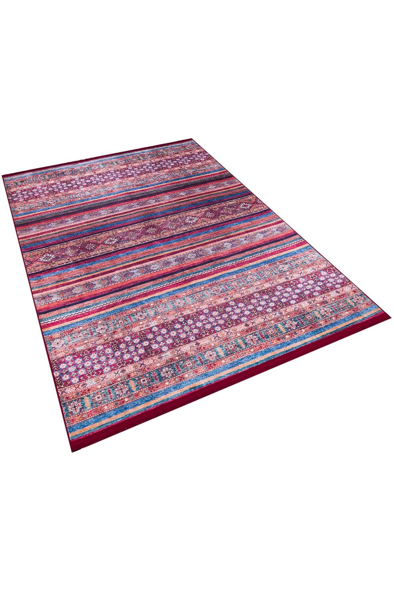 Frenda Home Etnik Kilim Desen Yıkanabilir Baskılı Pamuk Taban Halı - 2