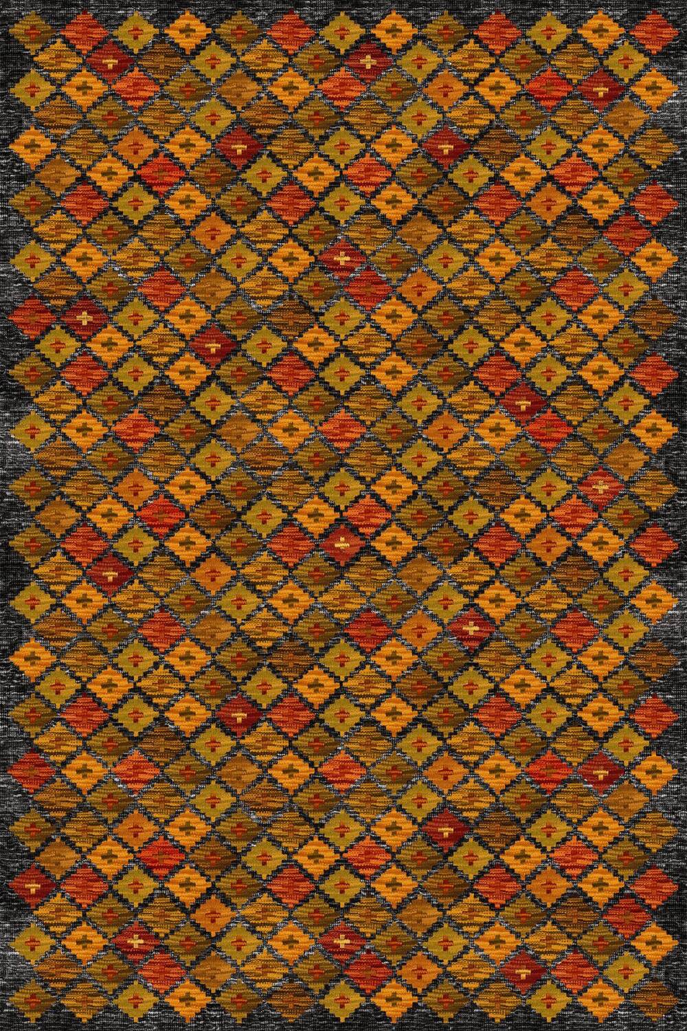 Frenda Home Kilim Desen Pamuk Taban Baskılı Halı - 2