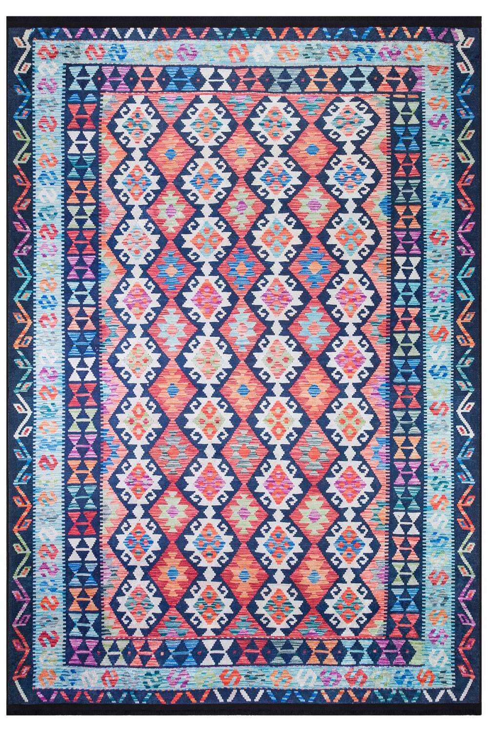 Frenda Home Renkli Kilim Desen Pamuk Taban Halı - 3