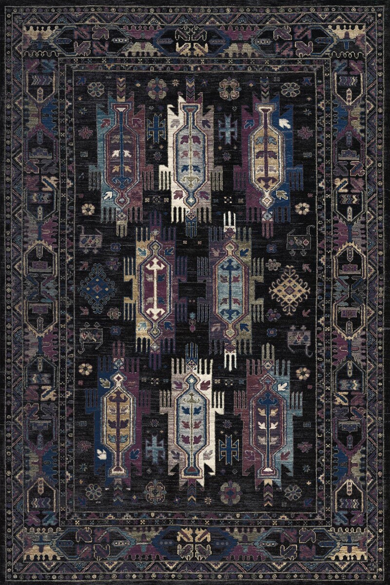 Kilim Desen Pamuk Taban Dijital Baskılı Halı - 5