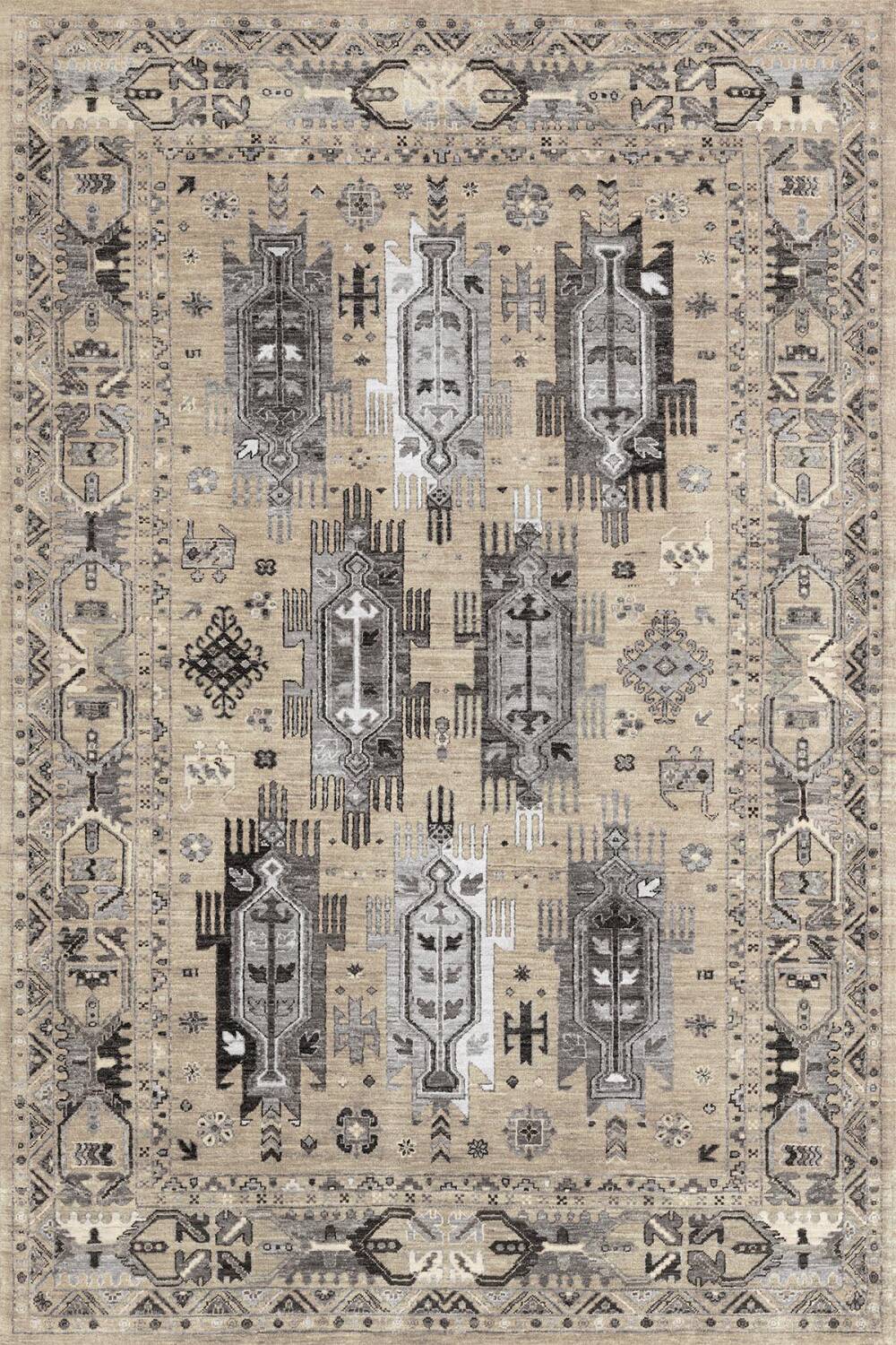 Kilim Desen Pamuk Taban Dijital Baskılı Halı - 6