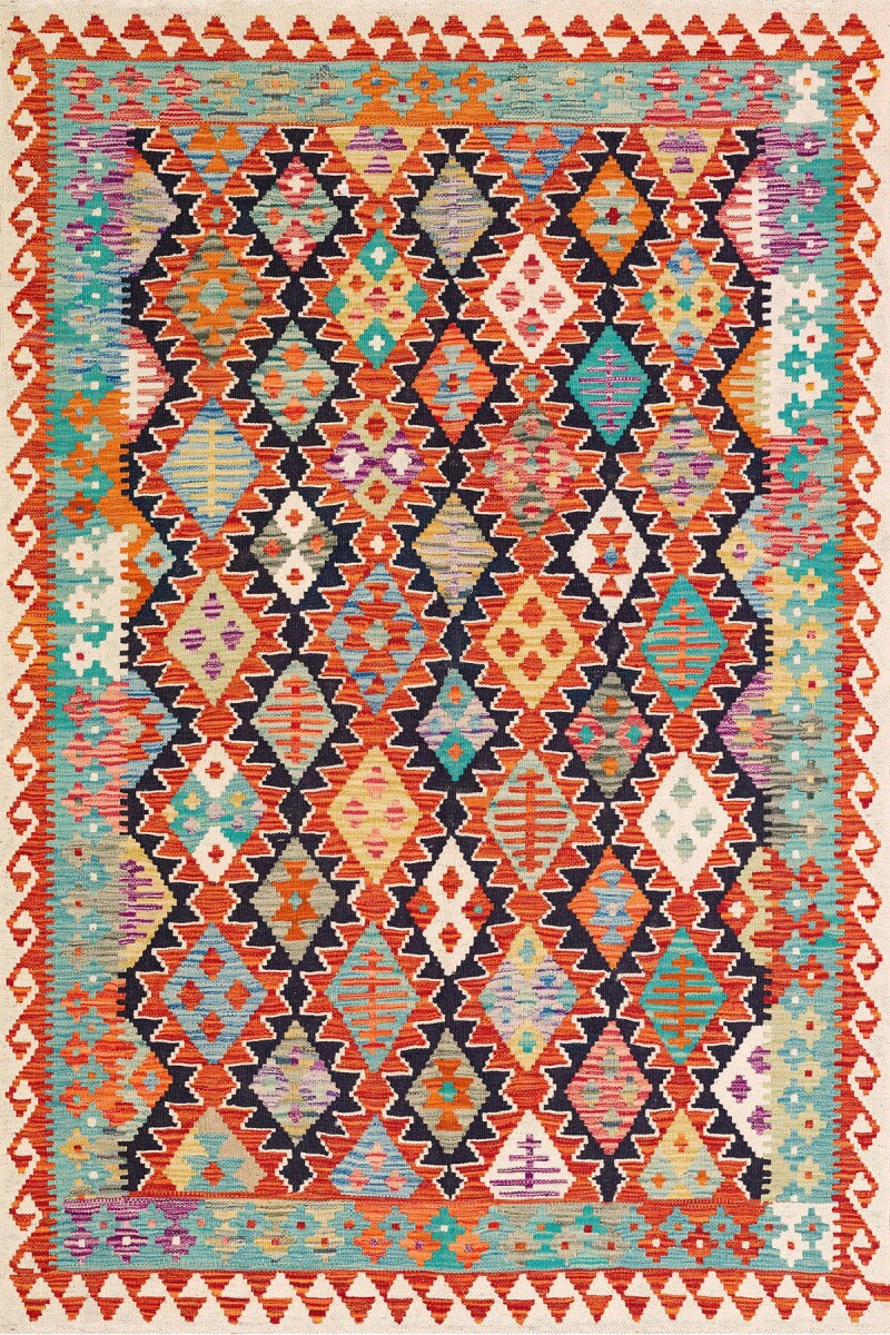 Kilim Desenli Dijital Baskılı Pamuk Taban Halı - 2