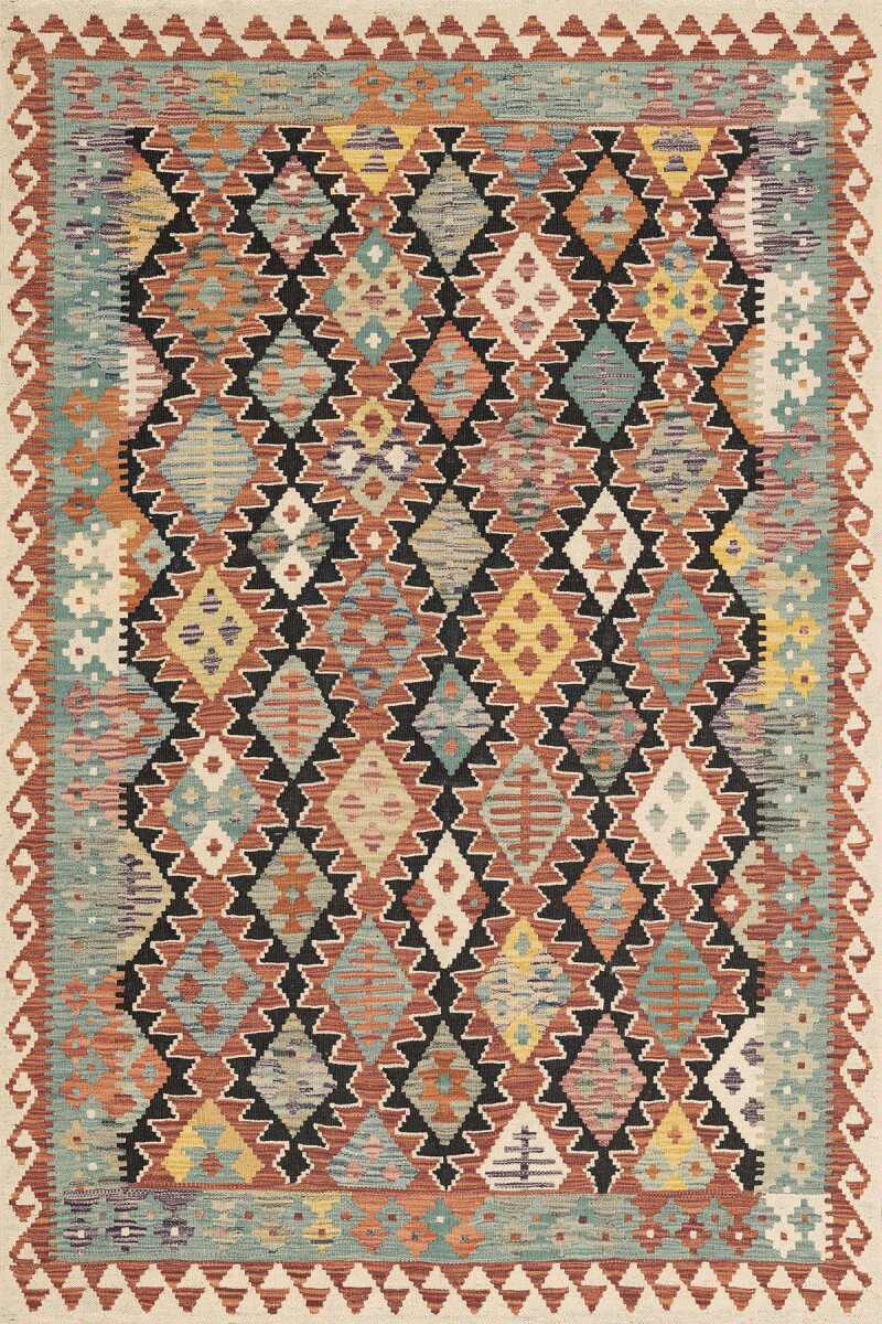 Kilim Desenli Dijital Baskılı Pamuk Taban Halı - 3