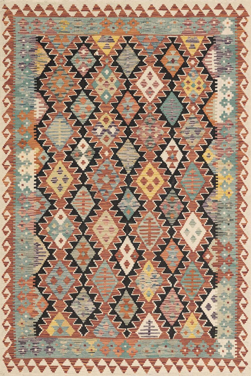 Kilim Desenli Dijital Baskılı Pamuk Taban Halı - 3